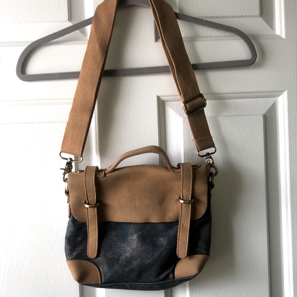 Anthropologie Crossbody Leather and Canvas